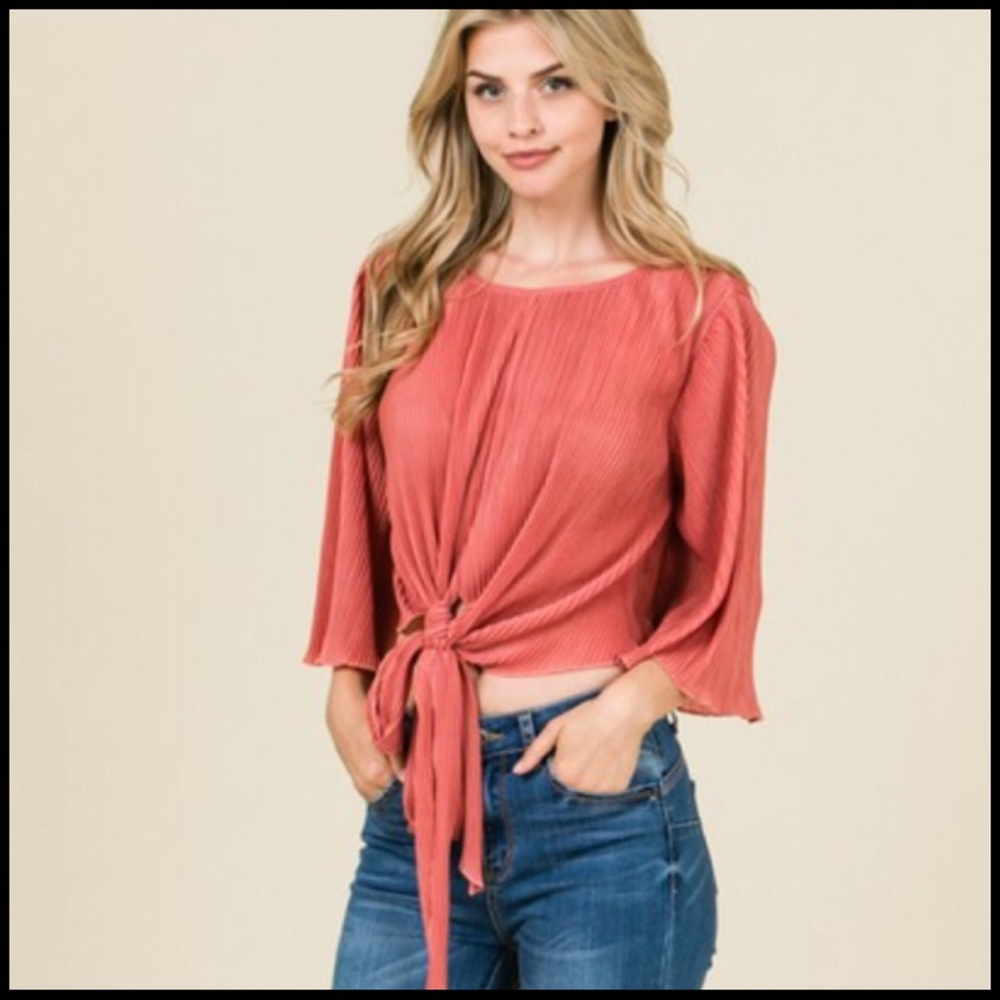 Tie-Front Flutter Sleeve - Picture 5 of 5